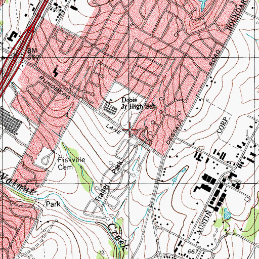 Topographic Map of Austin Fire Department Station 23, TX