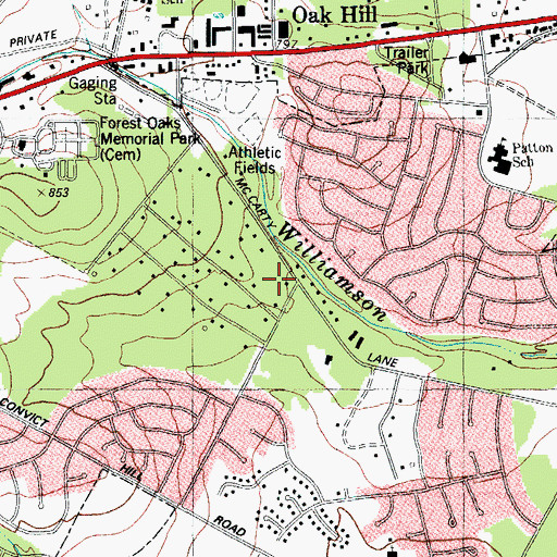 Topographic Map of Austin Fire Department Station 27, TX