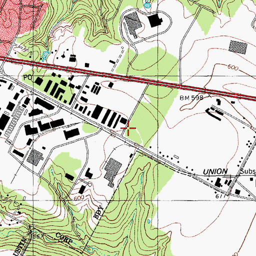 Topographic Map of Austin Fire Department Station 35, TX