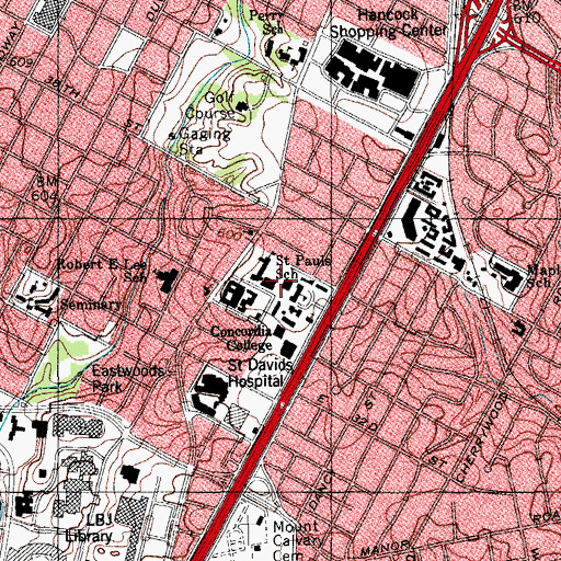 Topographic Map of Bokenkamp Student Center, TX