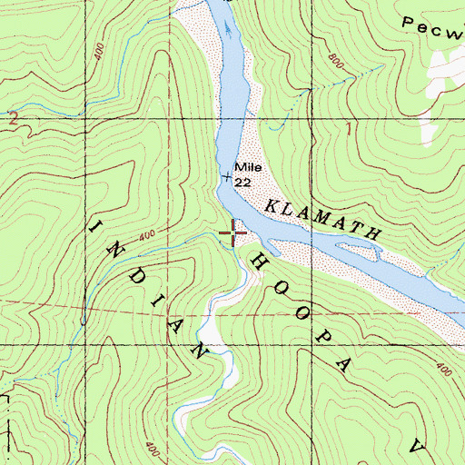 Topographic Map of Tectah Creek, CA