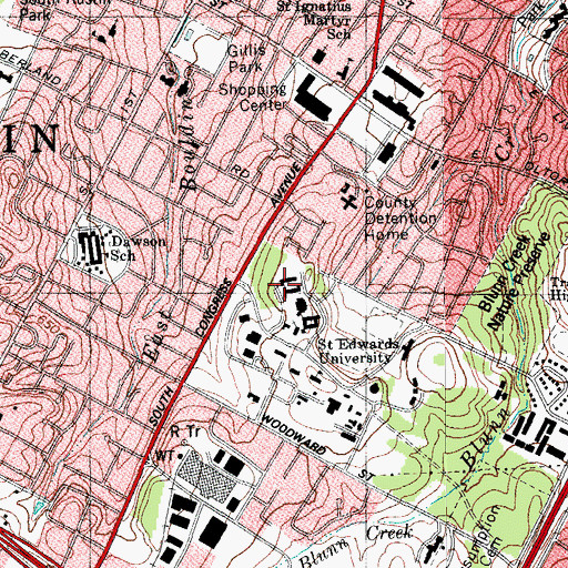 Topographic Map of Doyle Hall, TX