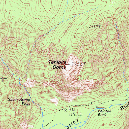 Topographic Map of Tehipite Dome, CA