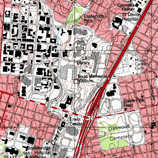 Topographic Map of Manor Parking Garage, TX