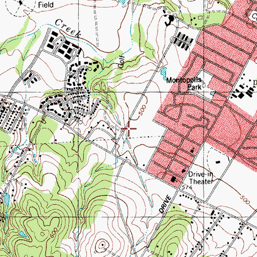 Topographic Map of Ruiz Branch Austin City Library, TX