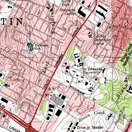 Topographic Map of Scarborough Phillips Library, TX