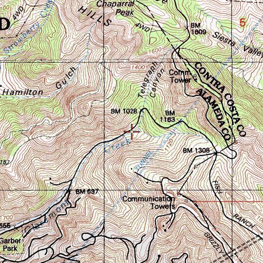 Topographic Map of Telegraph Canyon, CA