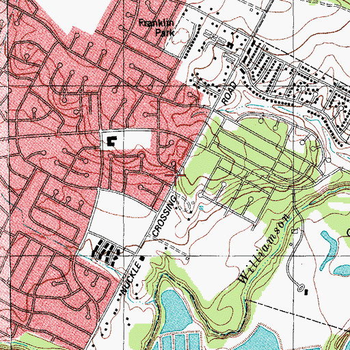 Topographic Map of Southeast Austin Branch Austin City Library, TX
