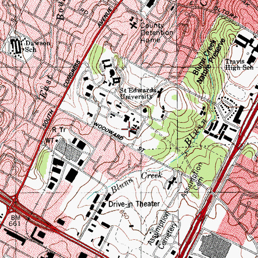 Topographic Map of Woodward Office Building, TX