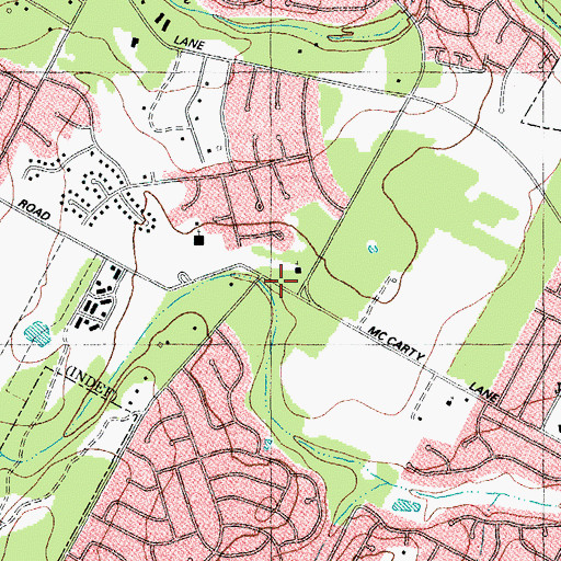 Topographic Map of Abiding Love Lutheran Church, TX