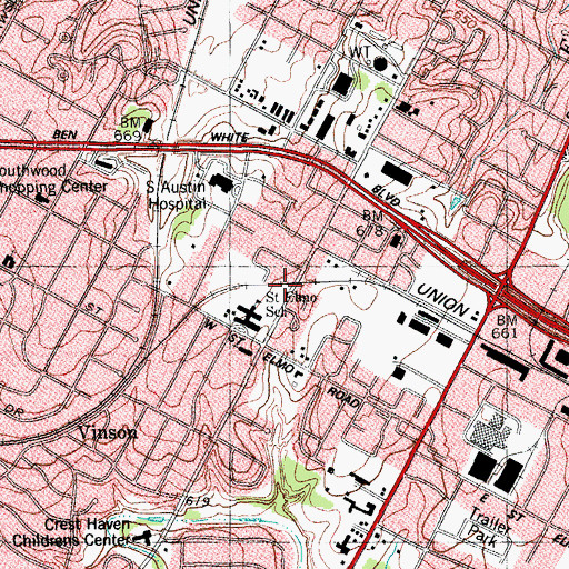 Topographic Map of Agape Christian Ministries, TX