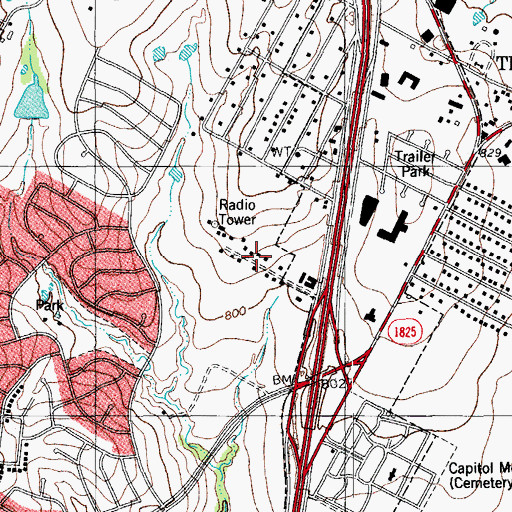 Topographic Map of Apostolic Praise Center, TX