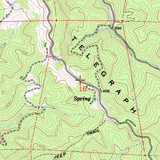 Topographic Map of Telegraph Ridge, CA