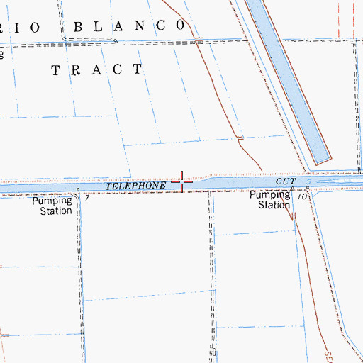Topographic Map of Telephone Cut, CA