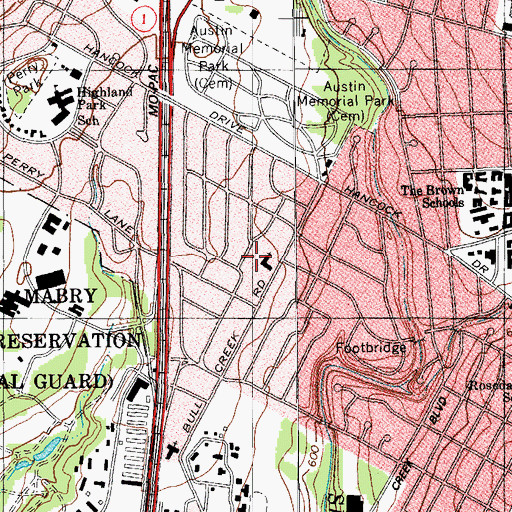 Topographic Map of Church of Christ of Highland Village, TX