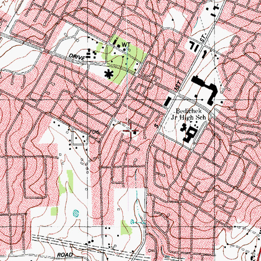 Topographic Map of Church of Christ of South Austin, TX