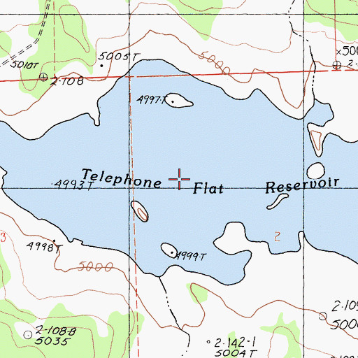 Topographic Map of Telephone Flat Reservoir, CA