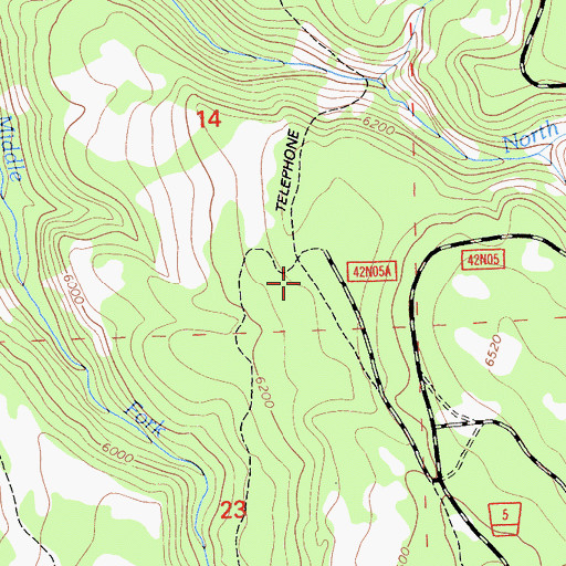 Topographic Map of Telephone Line Trail, CA