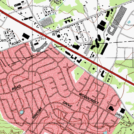 Topographic Map of Universal Church, TX