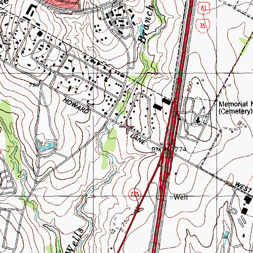 Topographic Map of Wells Branch Church of Christ, TX