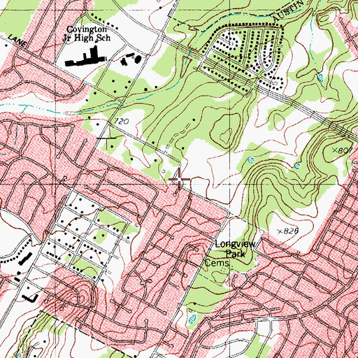 Topographic Map of Zion Rest Baptist Church, TX
