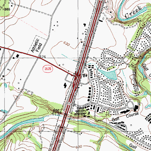 Topographic Map of Interchange 225A, TX