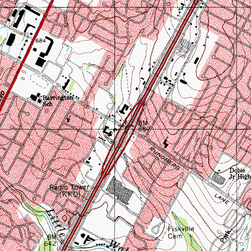 Topographic Map of Interchange 241, TX