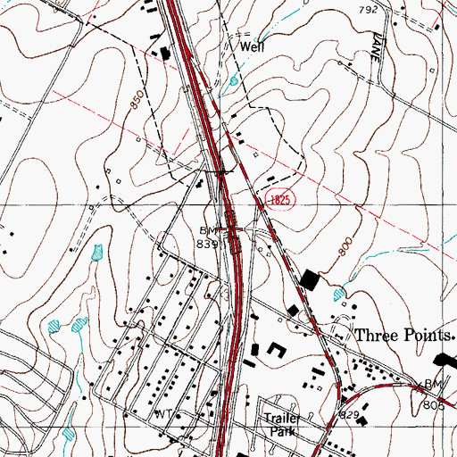 Topographic Map of Interchange 248, TX