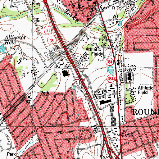 Topographic Map of Interchange 252A, TX