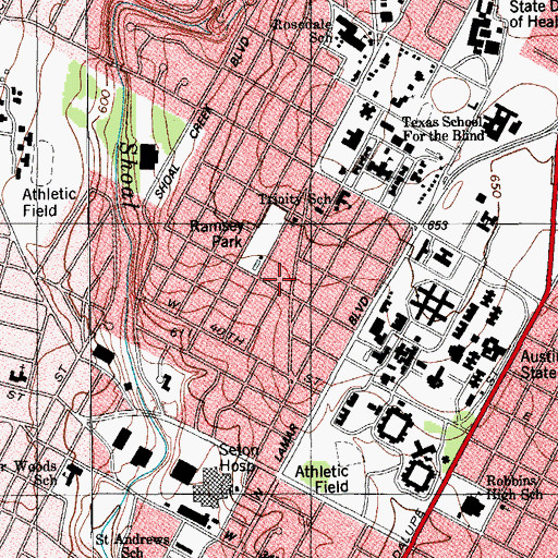 Topographic Map of Austin American Sleep Diagnostic Center, TX