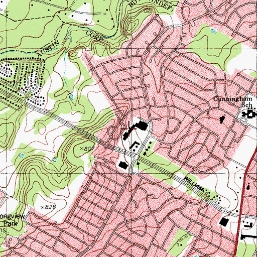 Topographic Map of Cannon West Shopping Center, TX