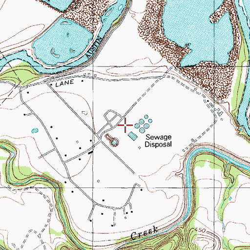 Topographic Map of City of Austin South Regional Wastewater Treatment Plant, TX