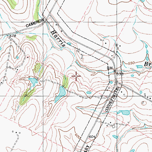 Topographic Map of Harris Branch Wastewater Treatment Plant, TX