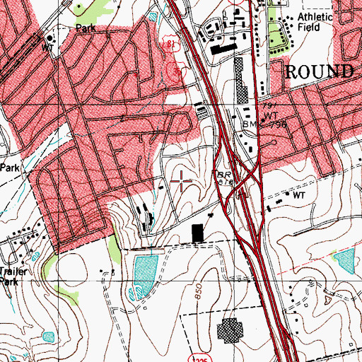 Topographic Map of Hesters Crossing Shopping Center, TX