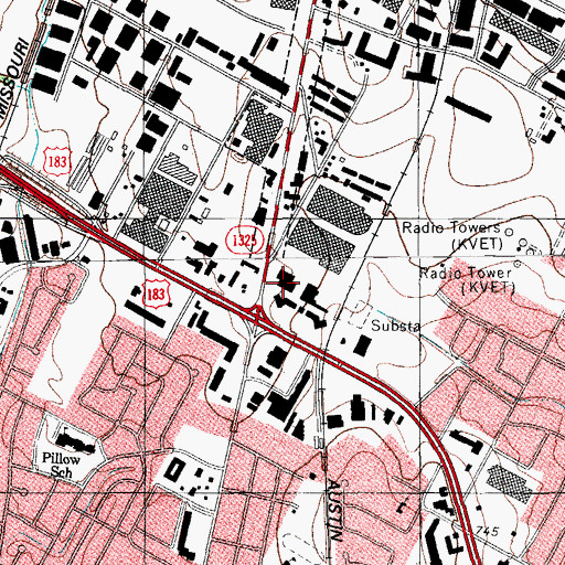 Topographic Map of House and Home Center Shopping Center, TX