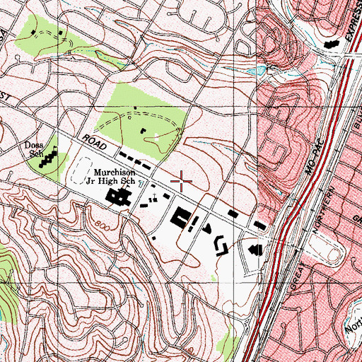 Topographic Map of Northwest Hills Village Shopping Center, TX