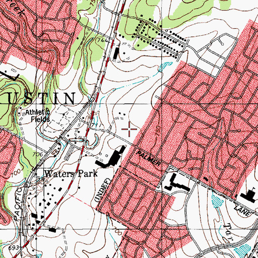 Topographic Map of Parmer Crossing Shopping Center, TX