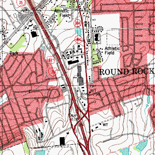 Topographic Map of Renaissance Square Shopping Center, TX