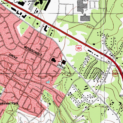 Topographic Map of Balcones Post Office, TX