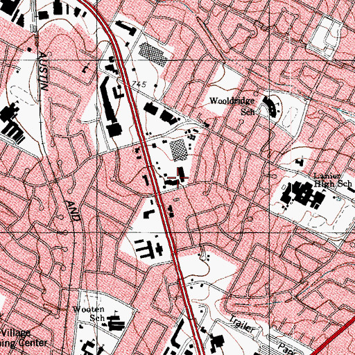 Topographic Map of Town North Post Office, TX