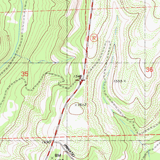 Topographic Map of Tenmile House, CA
