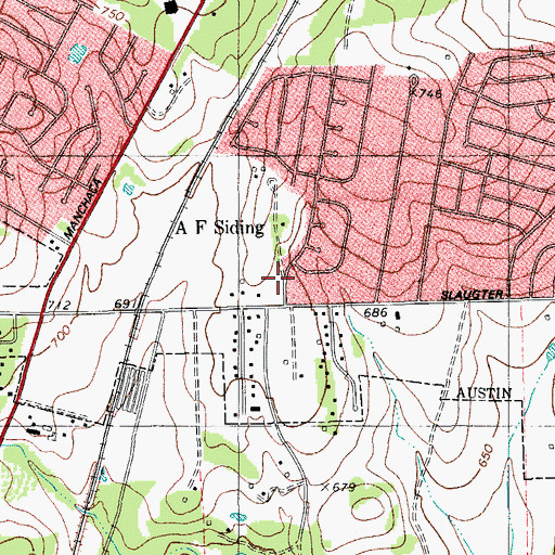 Topographic Map of Casey Elementary School, TX