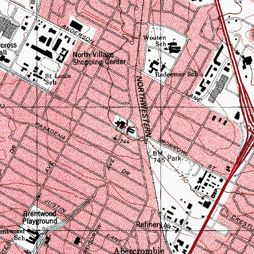 Topographic Map of Crestview United Methodist Preschool, TX