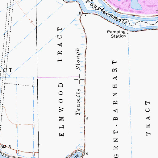 Topographic Map of Tenmile Slough, CA