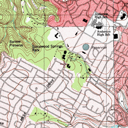 Topographic Map of First Presbyterian Church Day School, TX
