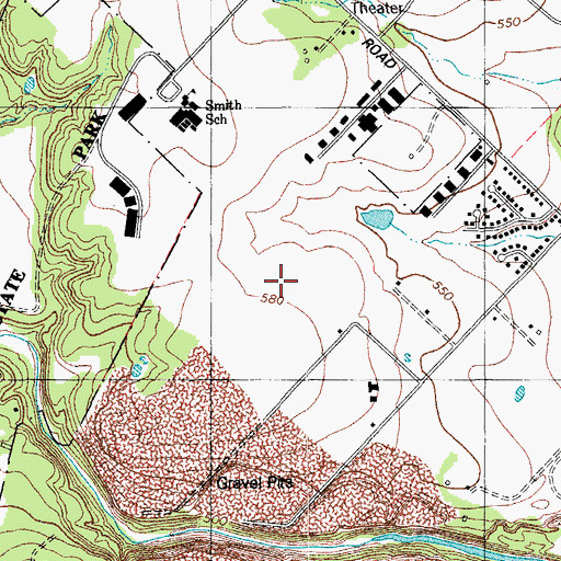 Topographic Map of John P Ojeda Junior High School, TX