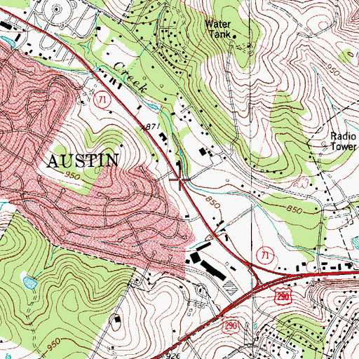 Topographic Map of Mount Olive Lutheran Church Preschool, TX