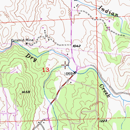 Topographic Map of Tennessee Creek, CA
