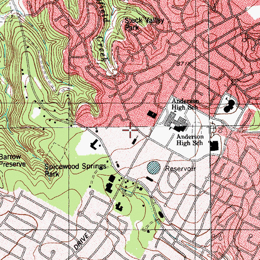 Topographic Map of Saint Matthew's Episcopal Day School, TX