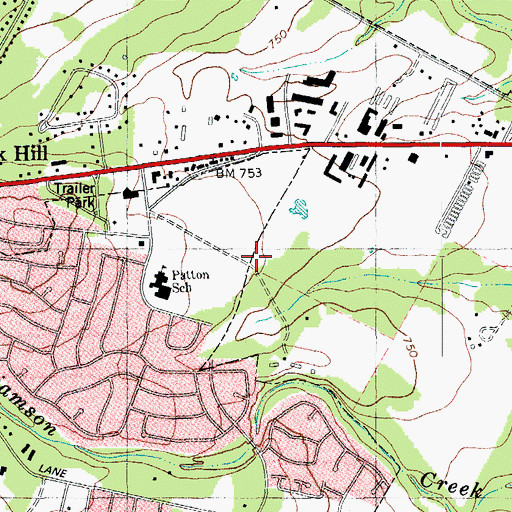 Topographic Map of Small Middle School, TX
